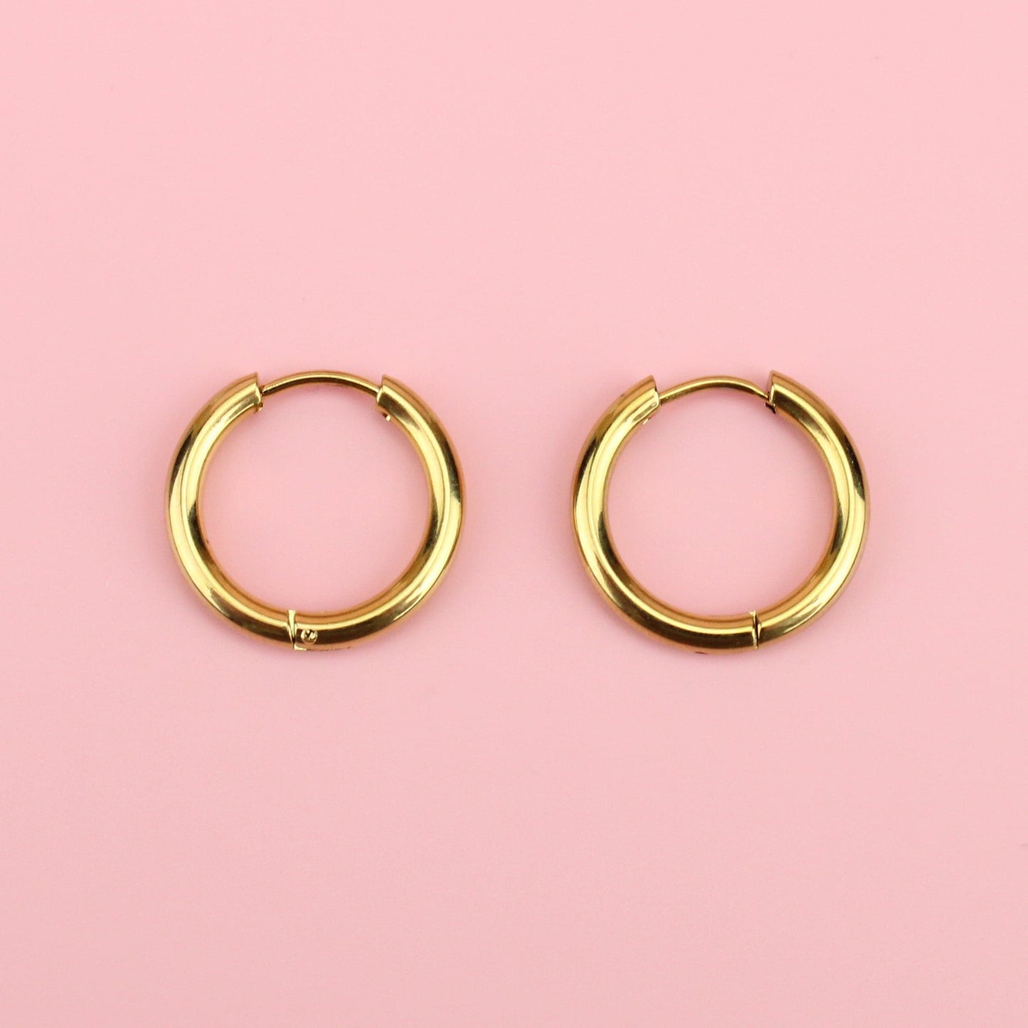 19mm Gold Stainless Steel Hoop Earrings