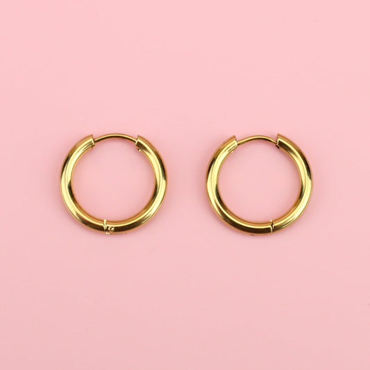 19mm Gold Stainless Steel Hoop Earrings