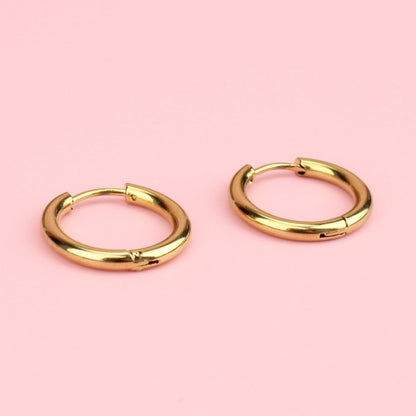 19mm Gold Stainless Steel Hoop Earrings