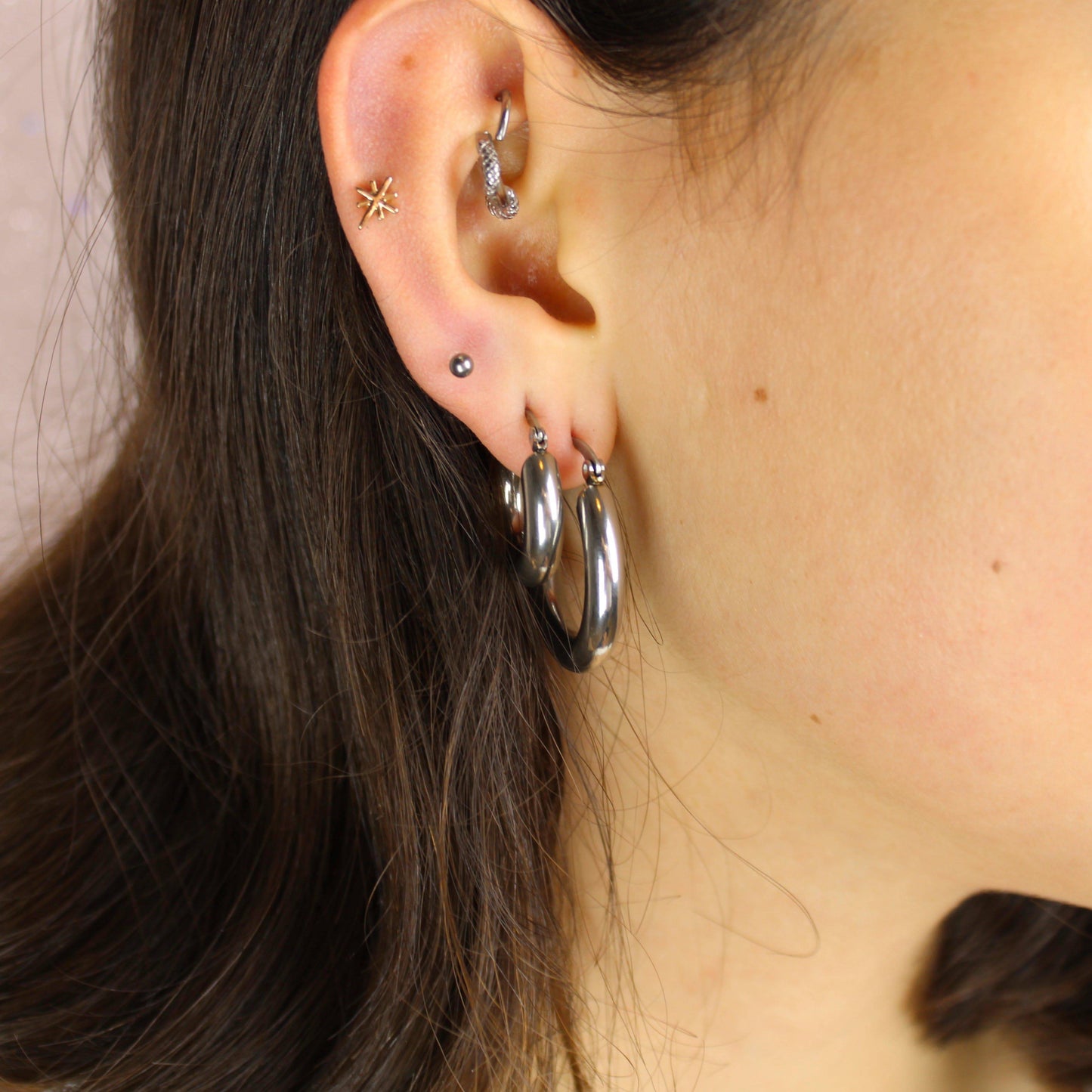 20mm Chunky Stainless Steel Hoop Earrings
