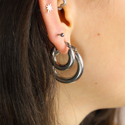 20mm Chunky Stainless Steel Hoop Earrings