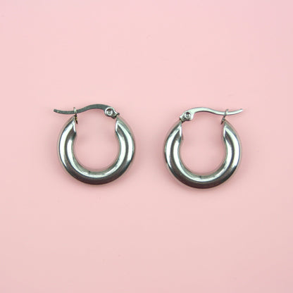 20mm Chunky Stainless Steel Hoop Earrings