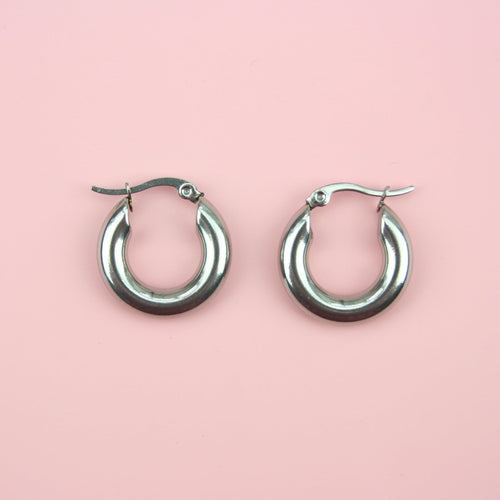 20mm Chunky Stainless Steel Hoop Earrings