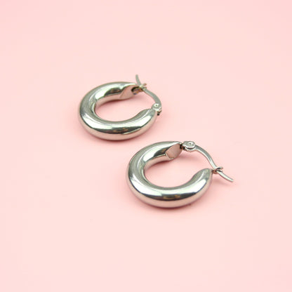 20mm Chunky Stainless Steel Hoop Earrings