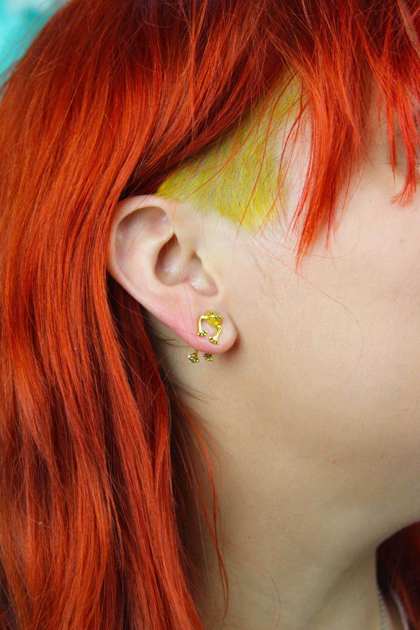 2 Piece Frog Stud Earrings (Gold Plated)