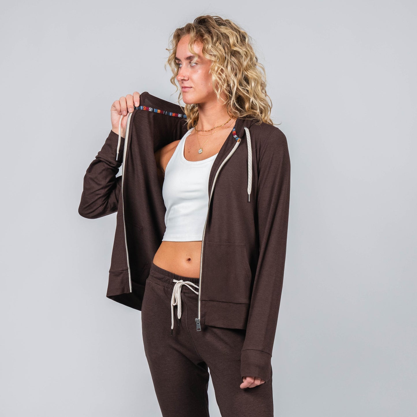 Kozie Zip-Hoodie - Mahogany