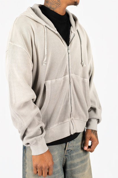 Sun-Dried Waffle Knit Baby Zip Up