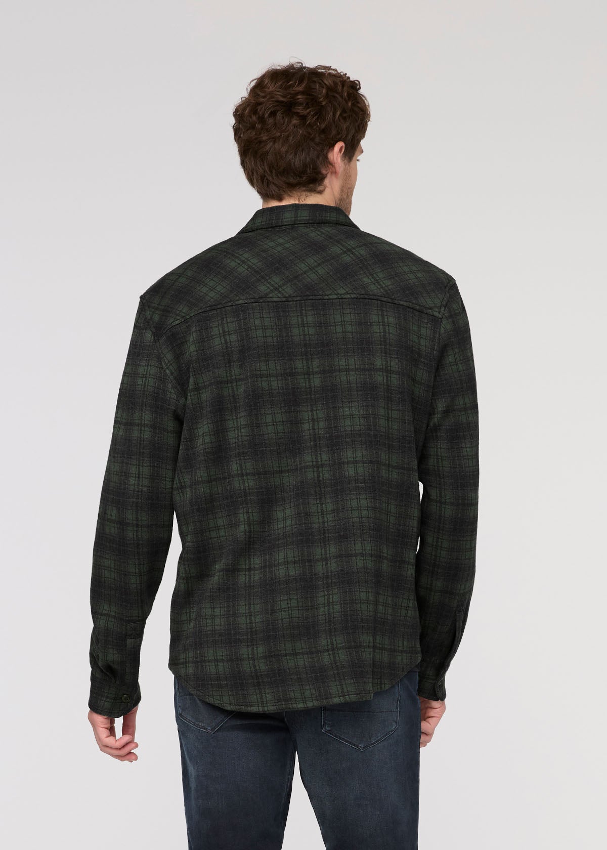 Performance Flannel Button Down - Heather Peat Plaid