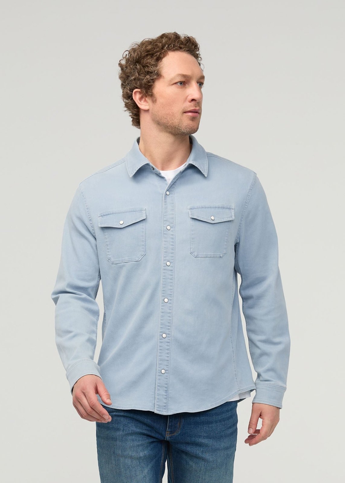 Performance Denim Lite Two-Pocket Shirt - Dune Blue