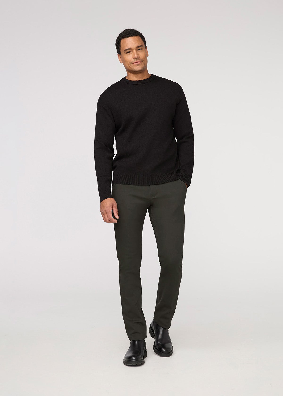 NuStretch Relaxed Taper Trouser - Evergreen