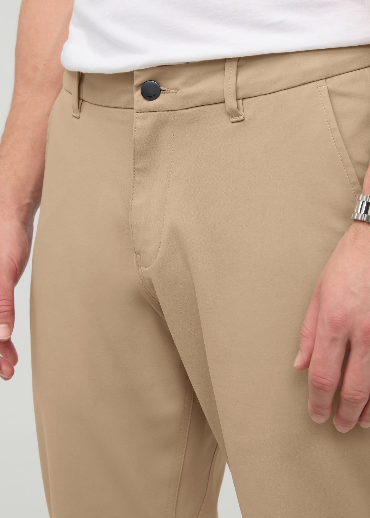 NuStretch Relaxed Taper Trouser - Desert Khaki