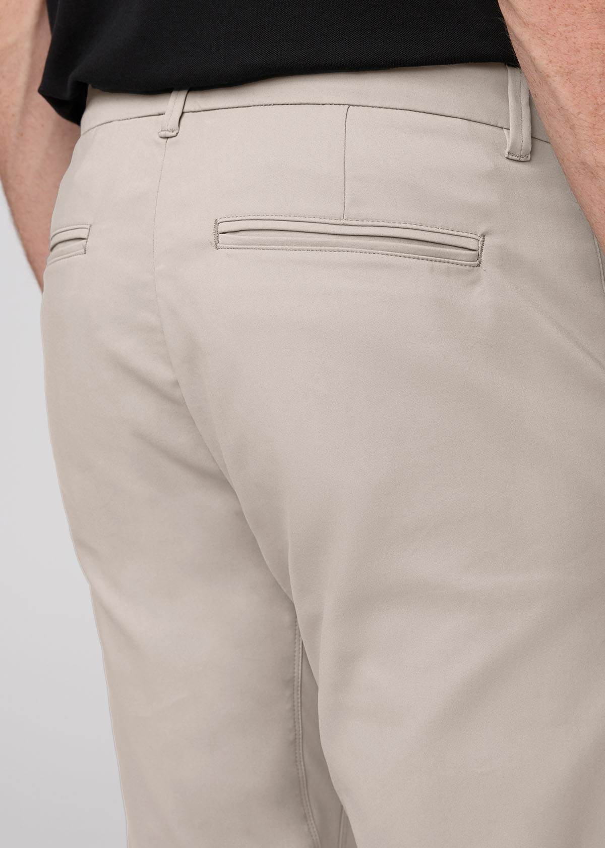NuStretch Slim Straight Trouser - Stone