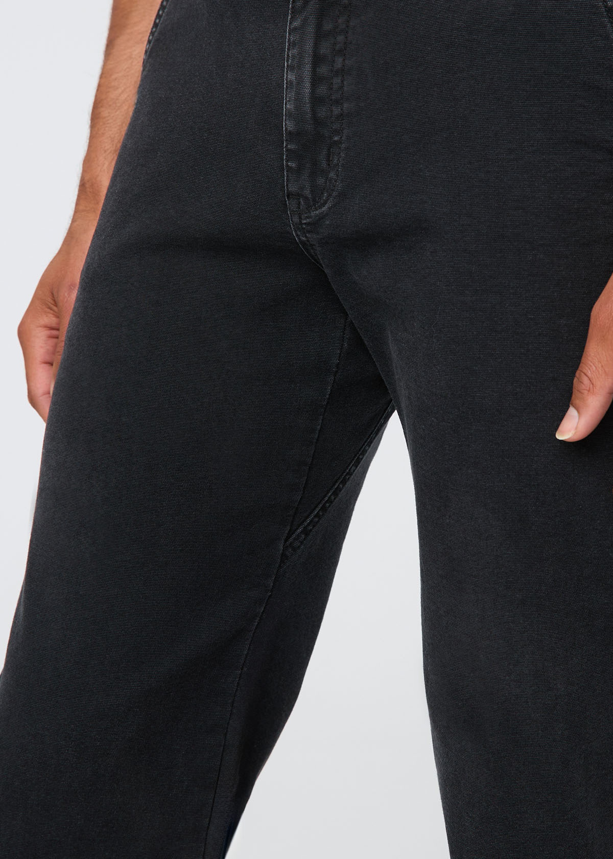 Stretch Canvas Relaxed Straight Chino - Black