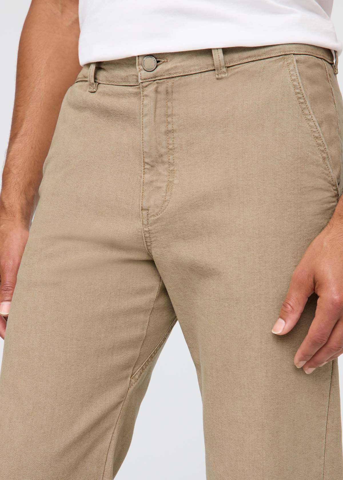 Stretch Canvas Relaxed Straight Chino - Tan