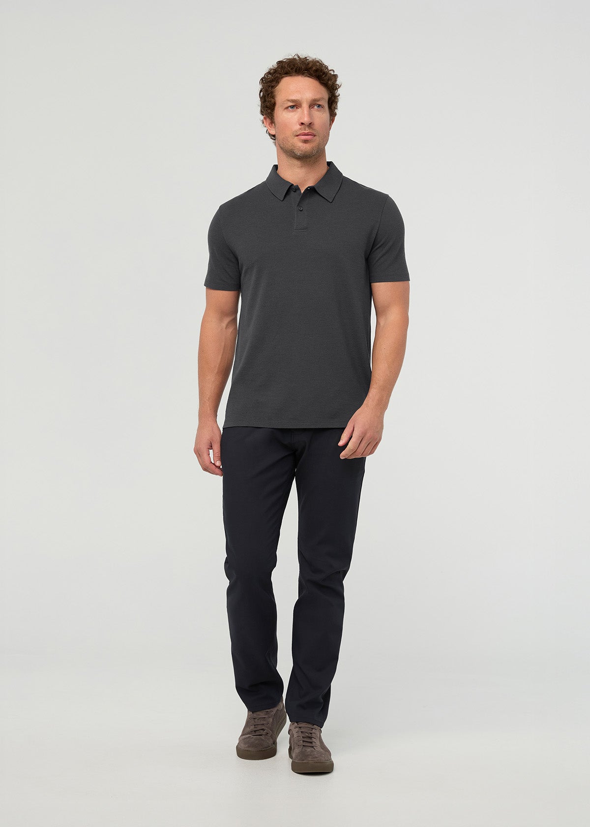 Air Flow Pique Polo - Charcoal