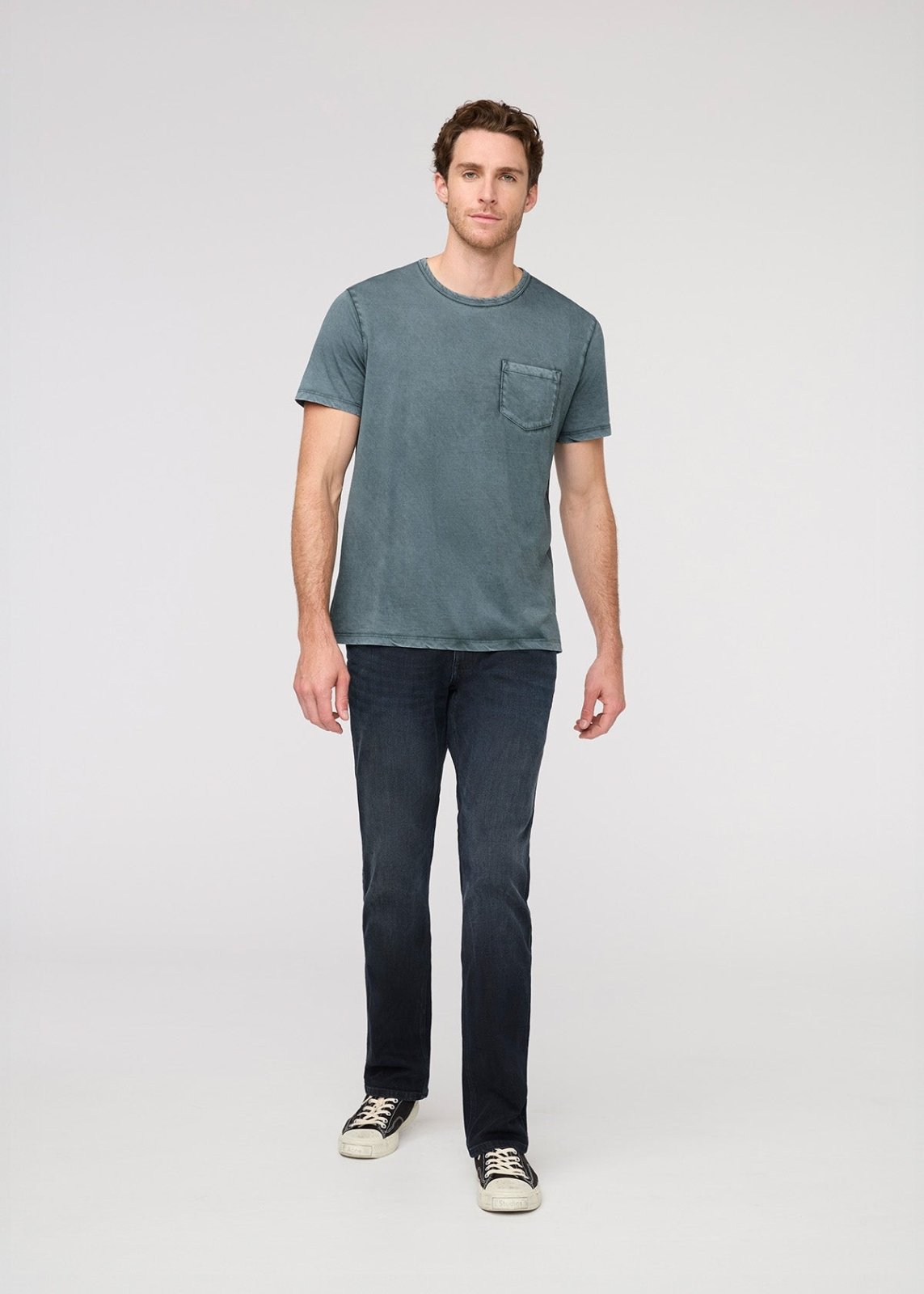 PurePima Vintage Pocket Tee - Washed Blue Spruce