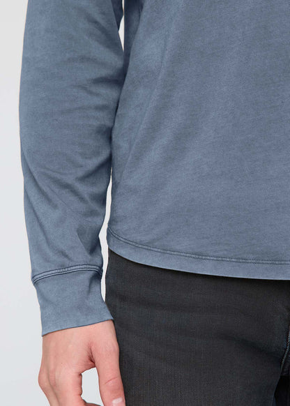 PurePima Vintage Henley - Washed Stone Blue