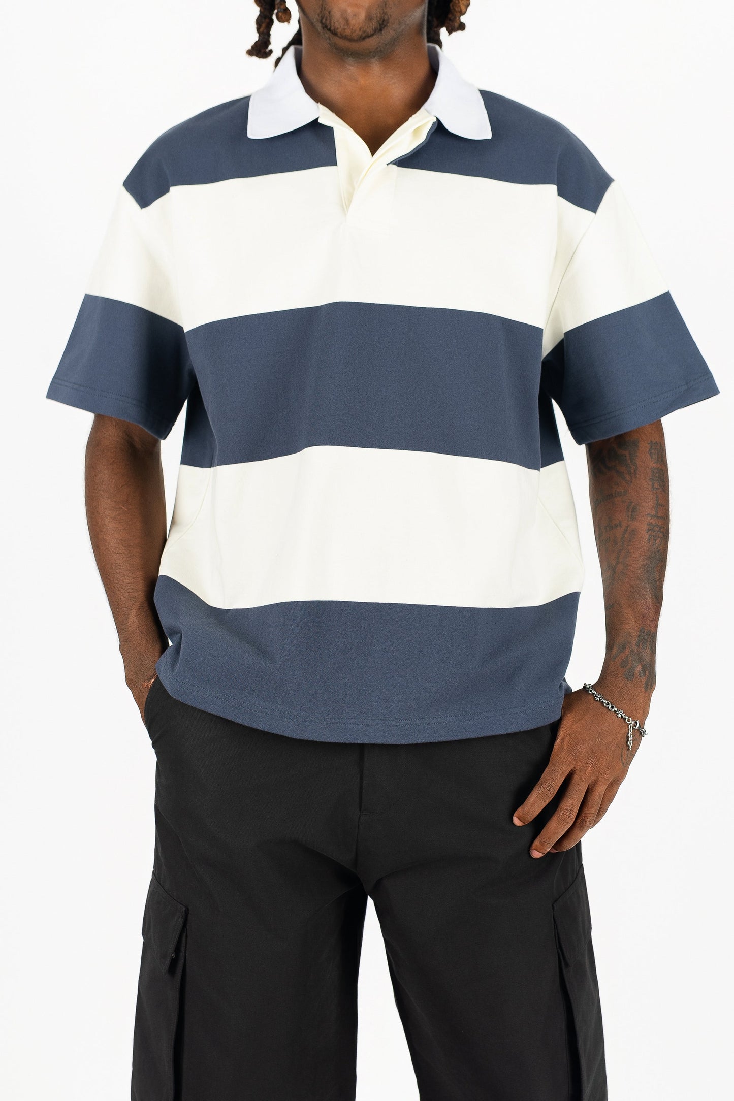 Short Sleeve Striped Polo