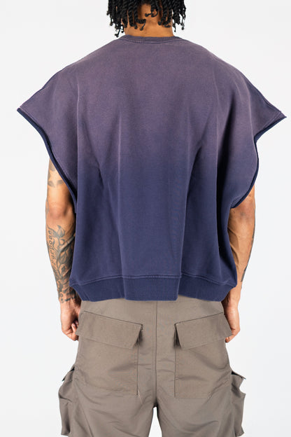 Distressed Cut Off Crewneck