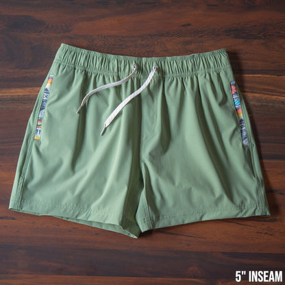 Nomad 3.0 Short (Hybrid) - Sage 5" & 7" - Linerless