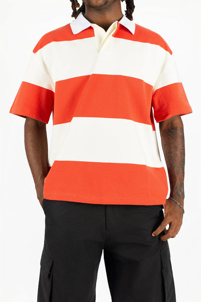 Short Sleeve Striped Polo