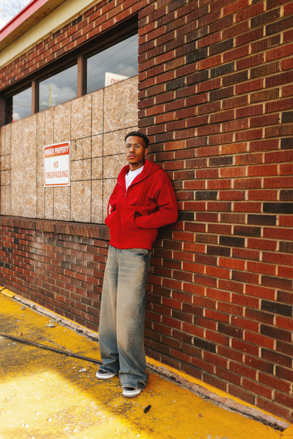 Oversize Drop Shoulder Zip Up Hoodie