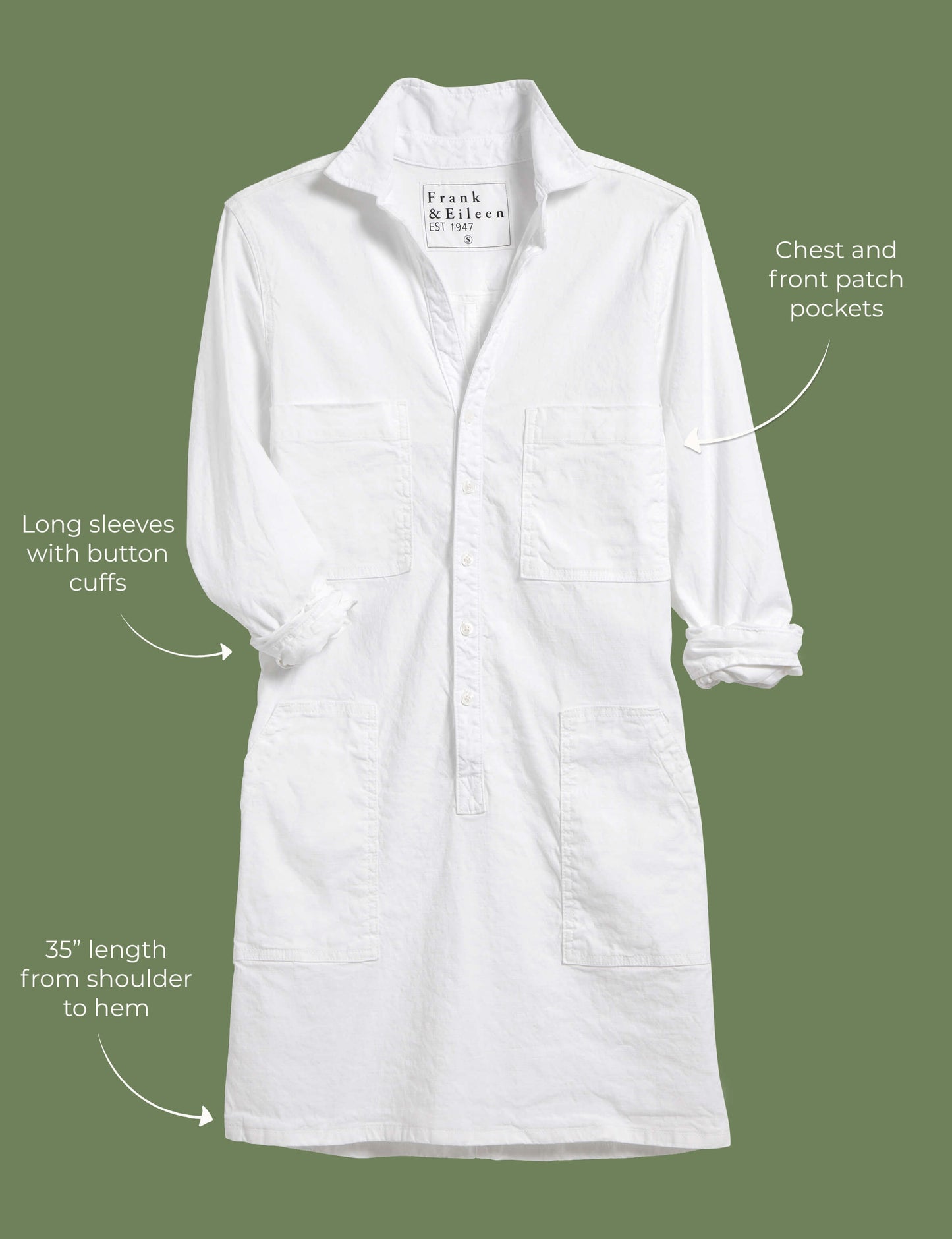 IRELAND DRESS White, Italian Performance Linen