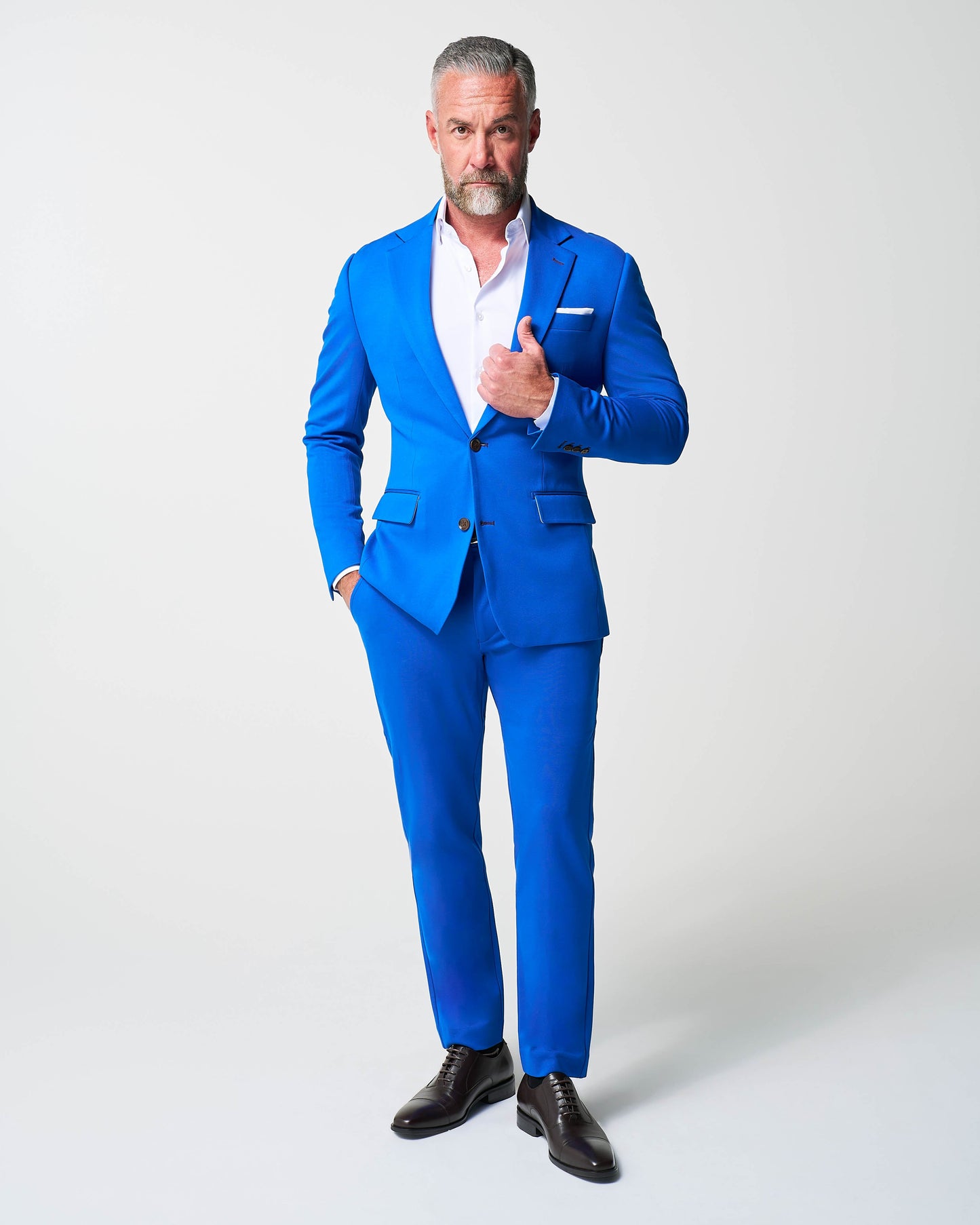 Athletic Fit Stretch Suit Pants - Solid Royal Blue