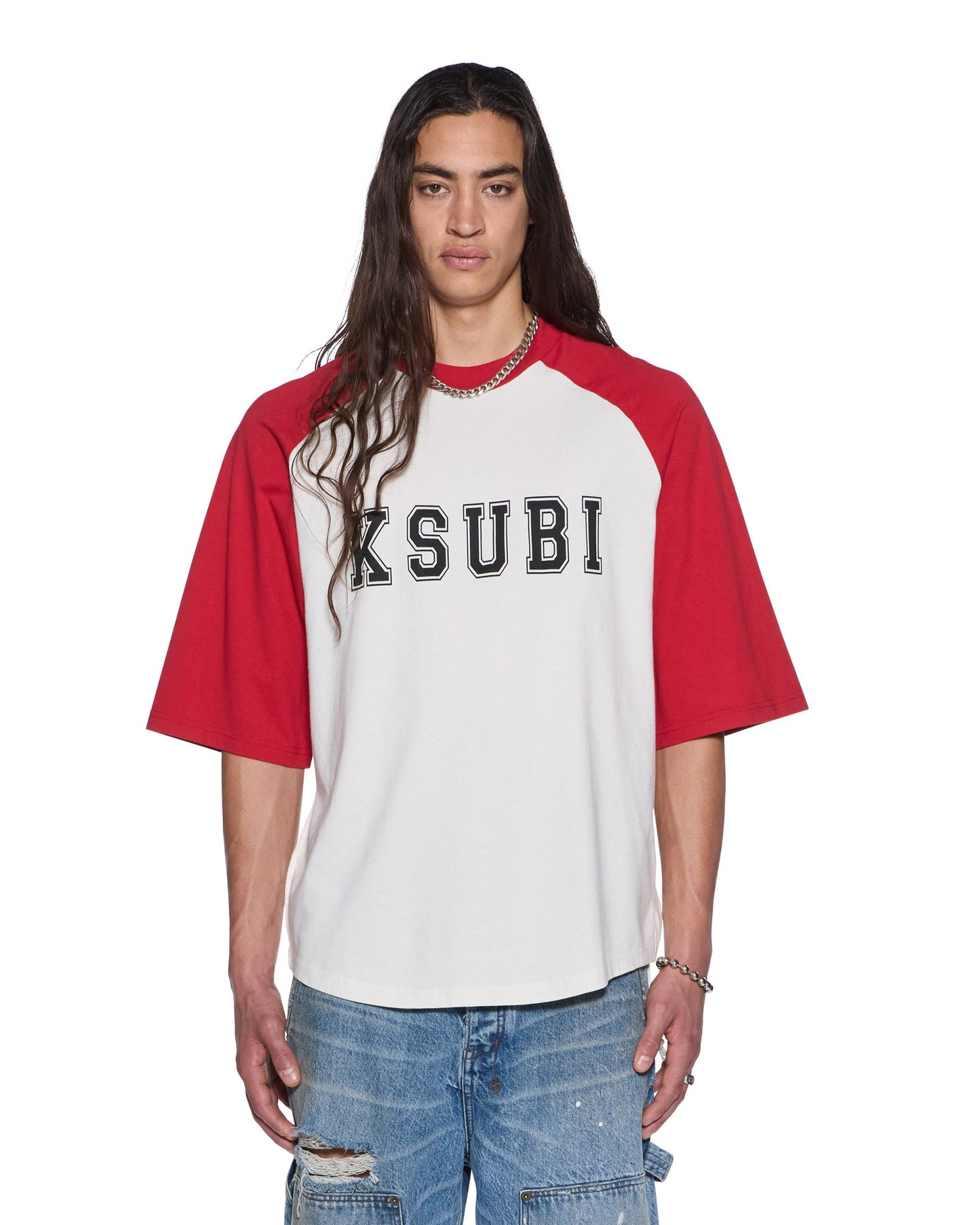 99 BIGGIE RAGLAN SS TEE RED