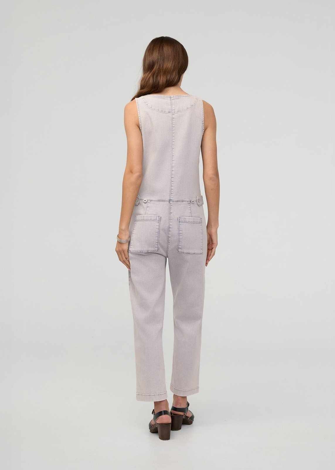 Performance Denim Utility Jumpsuit - Quartz Fade