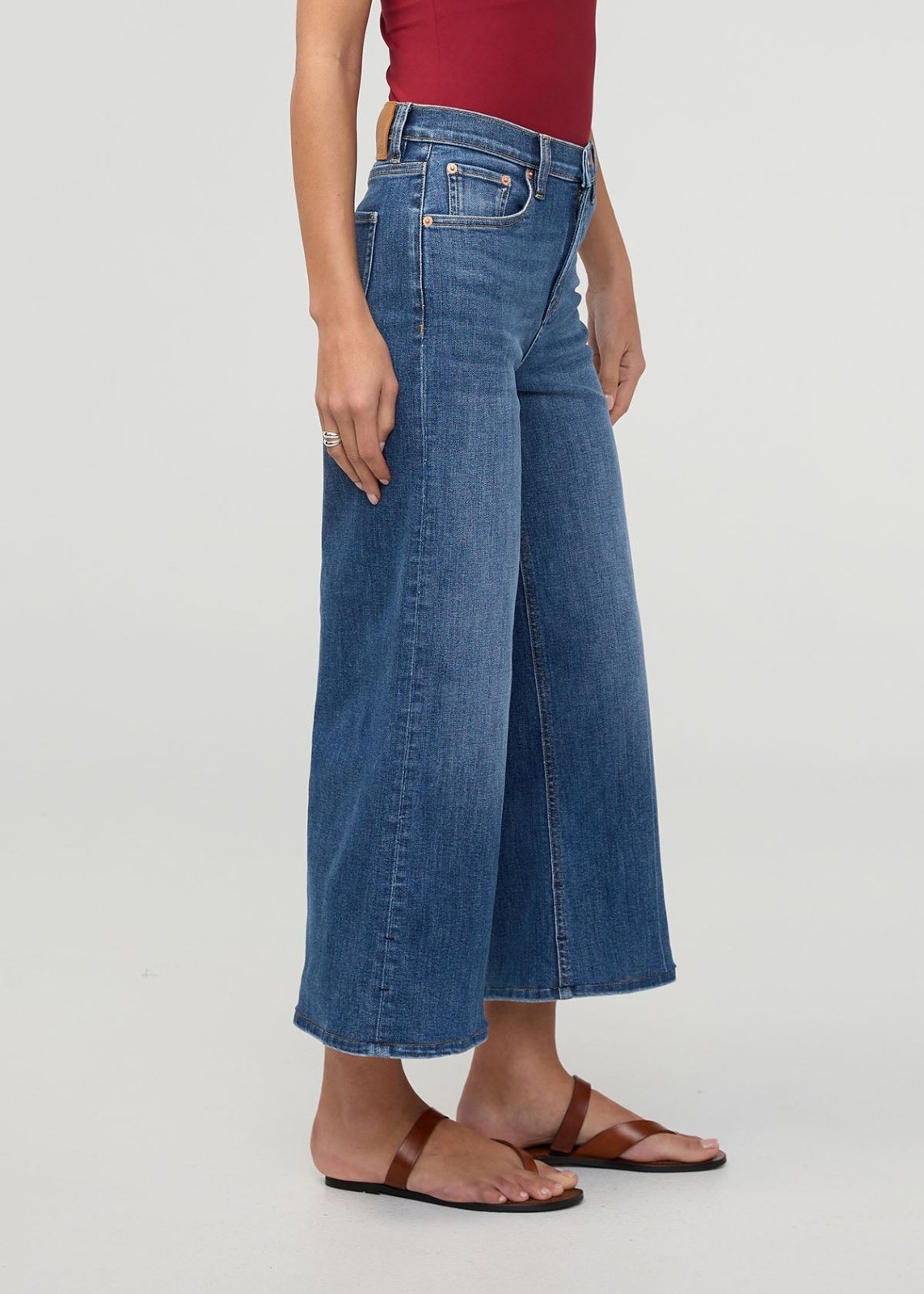 Performance Denim+ High Rise Wide Leg Crop - Swell
