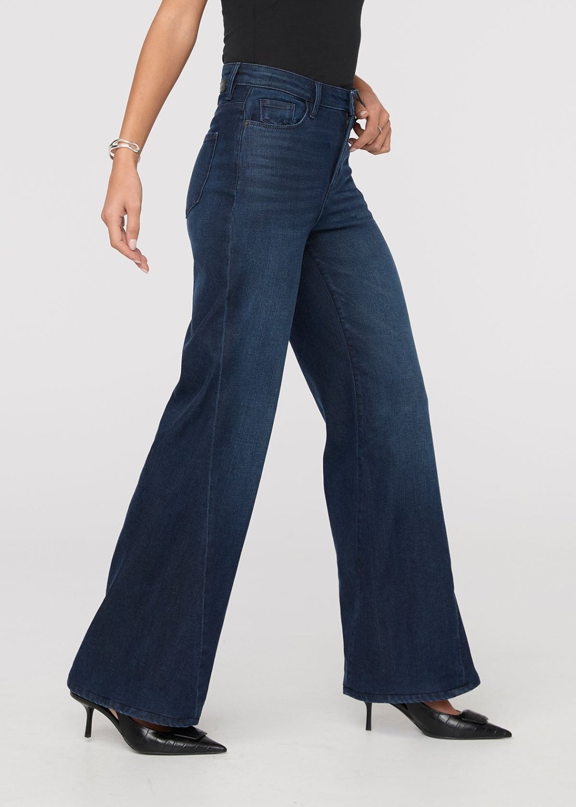 No Sweat Denim High Rise Wide Leg - Nostalgia Tone