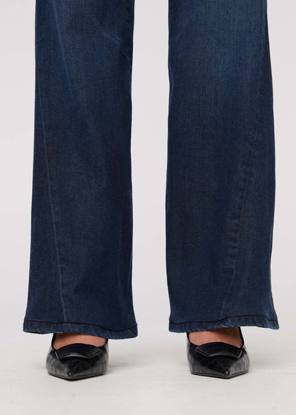 No Sweat Denim High Rise Wide Leg - Nostalgia Tone