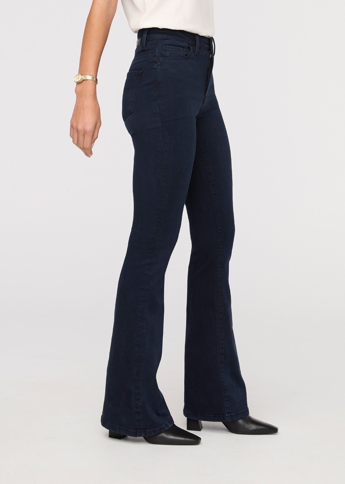 No Sweat Denim High Rise Flare - Dusk Blue