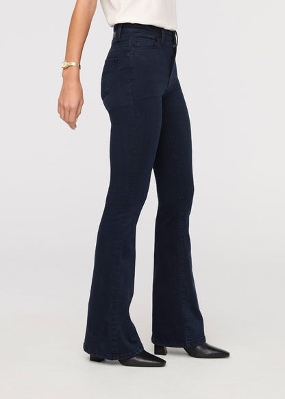 No Sweat Denim High Rise Flare - Dusk Blue