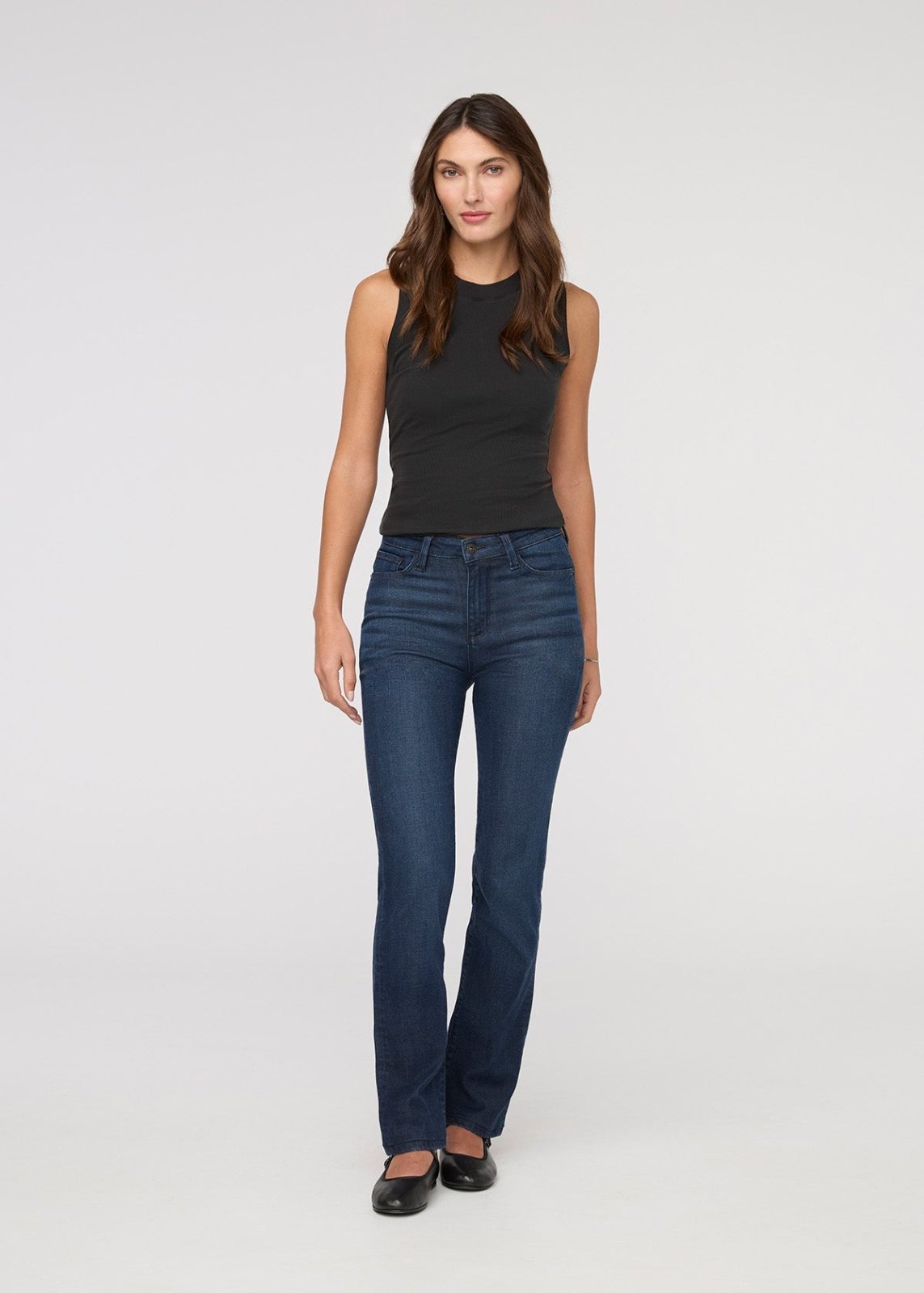 No Sweat Denim High Rise Slim Straight