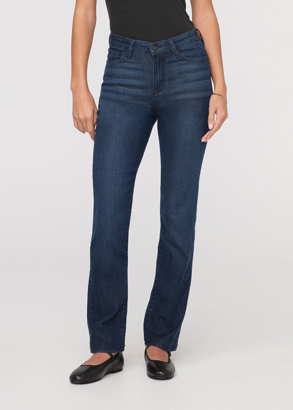 No Sweat Denim High Rise Slim Straight - Worn Rinse
