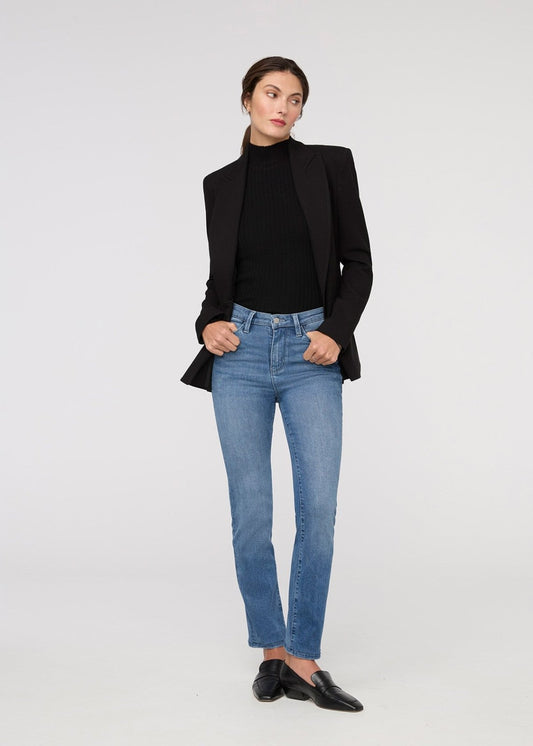 No Sweat Denim High Rise Slim Straight - London Fog