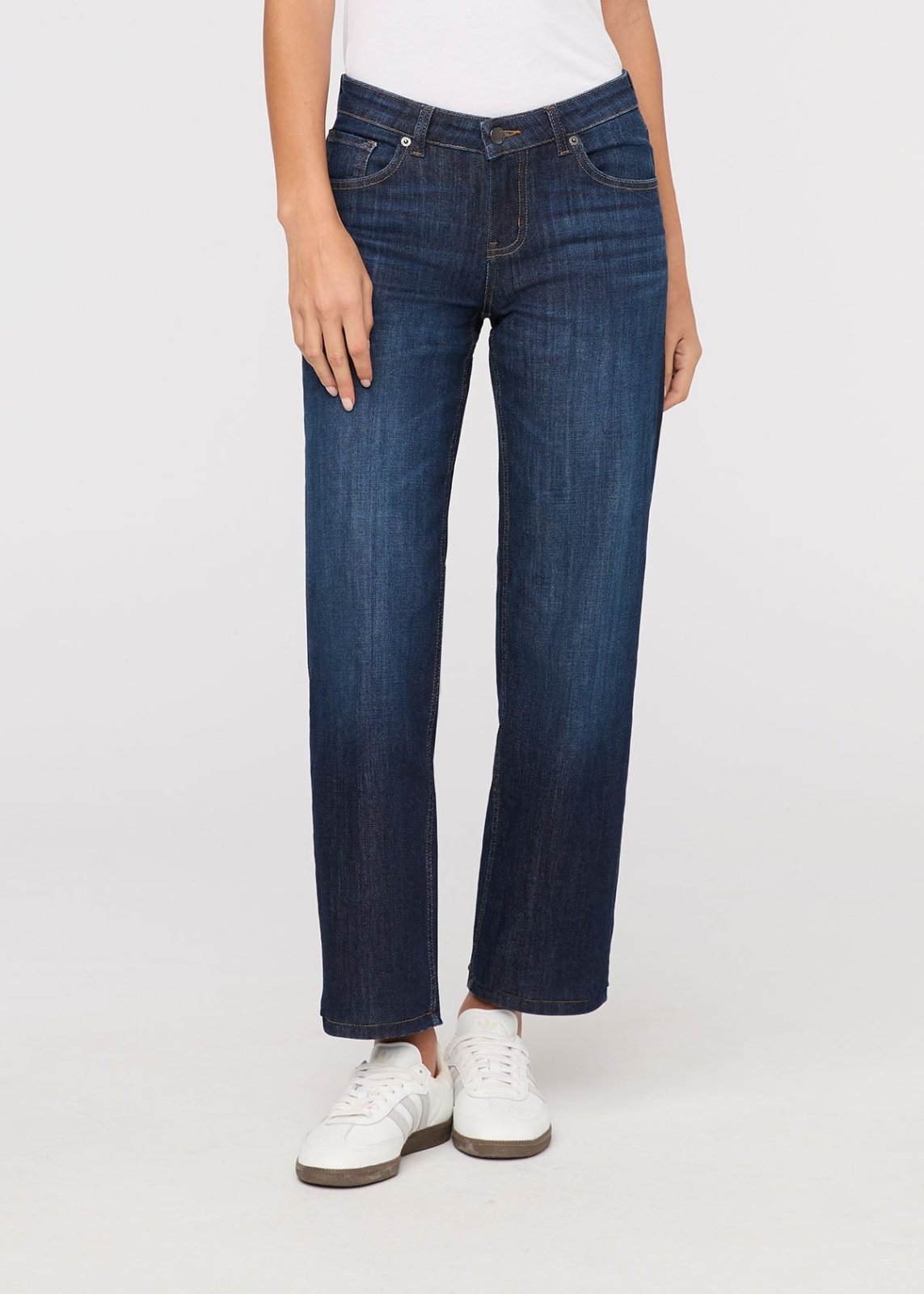 Performance Denim Mid Rise Straight - Marina Blue