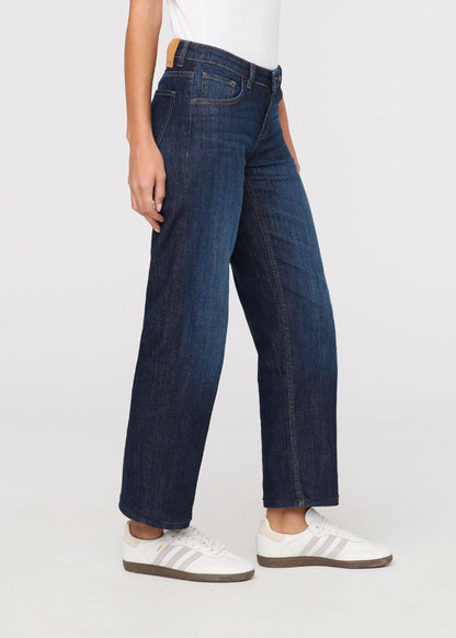 Performance Denim Mid Rise Straight - Marina Blue