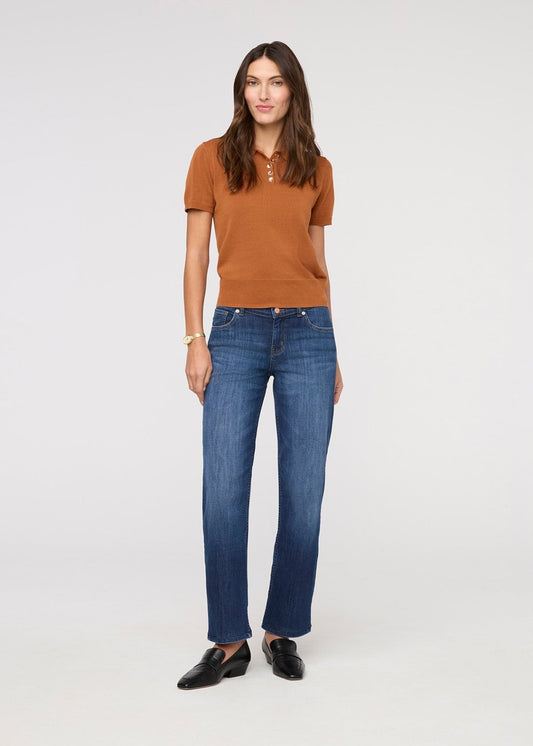 Performance Denim Mid Rise Straight - Blue Cascade