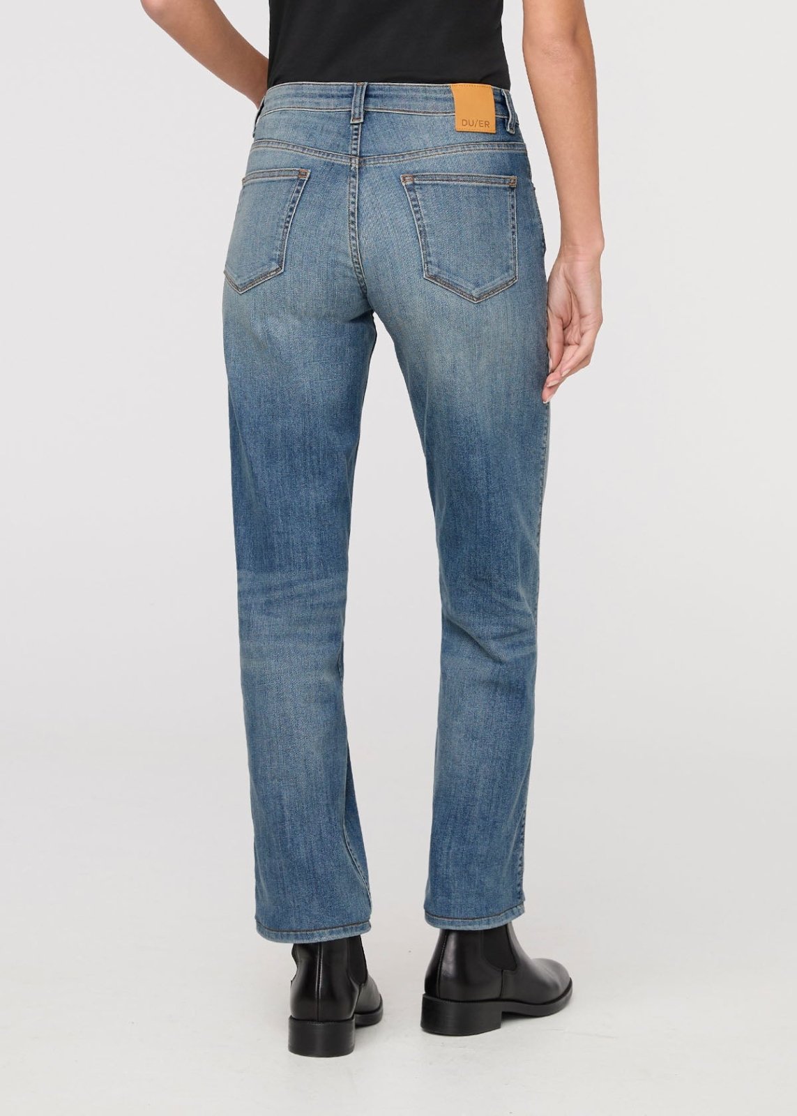 Performance Denim Mid Rise Straight - Blue Ash