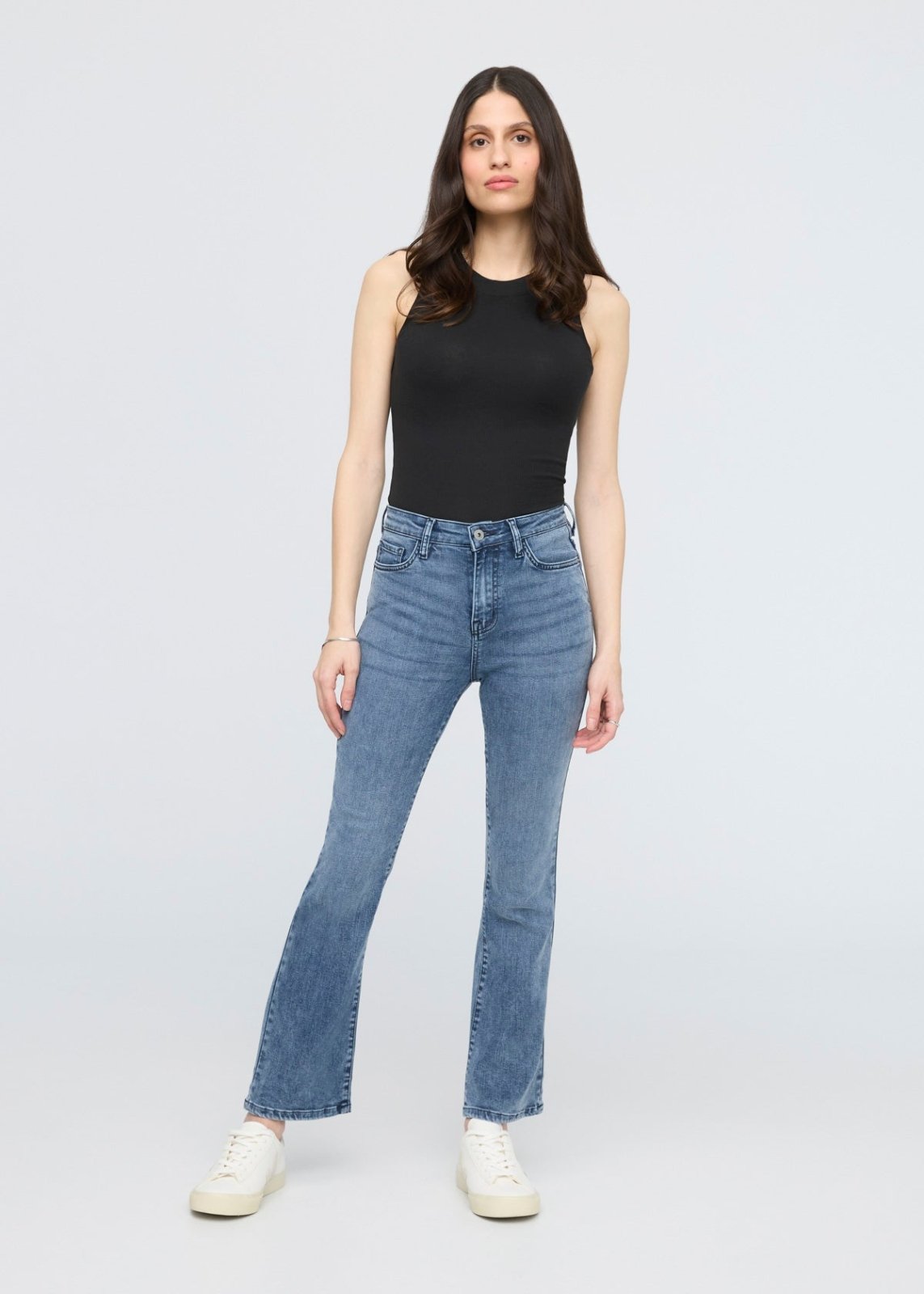 No Sweat Denim High Rise Kick Flare