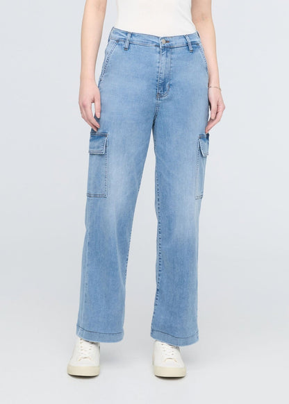 Performance Denim Lite High Rise Cargo - Pacific