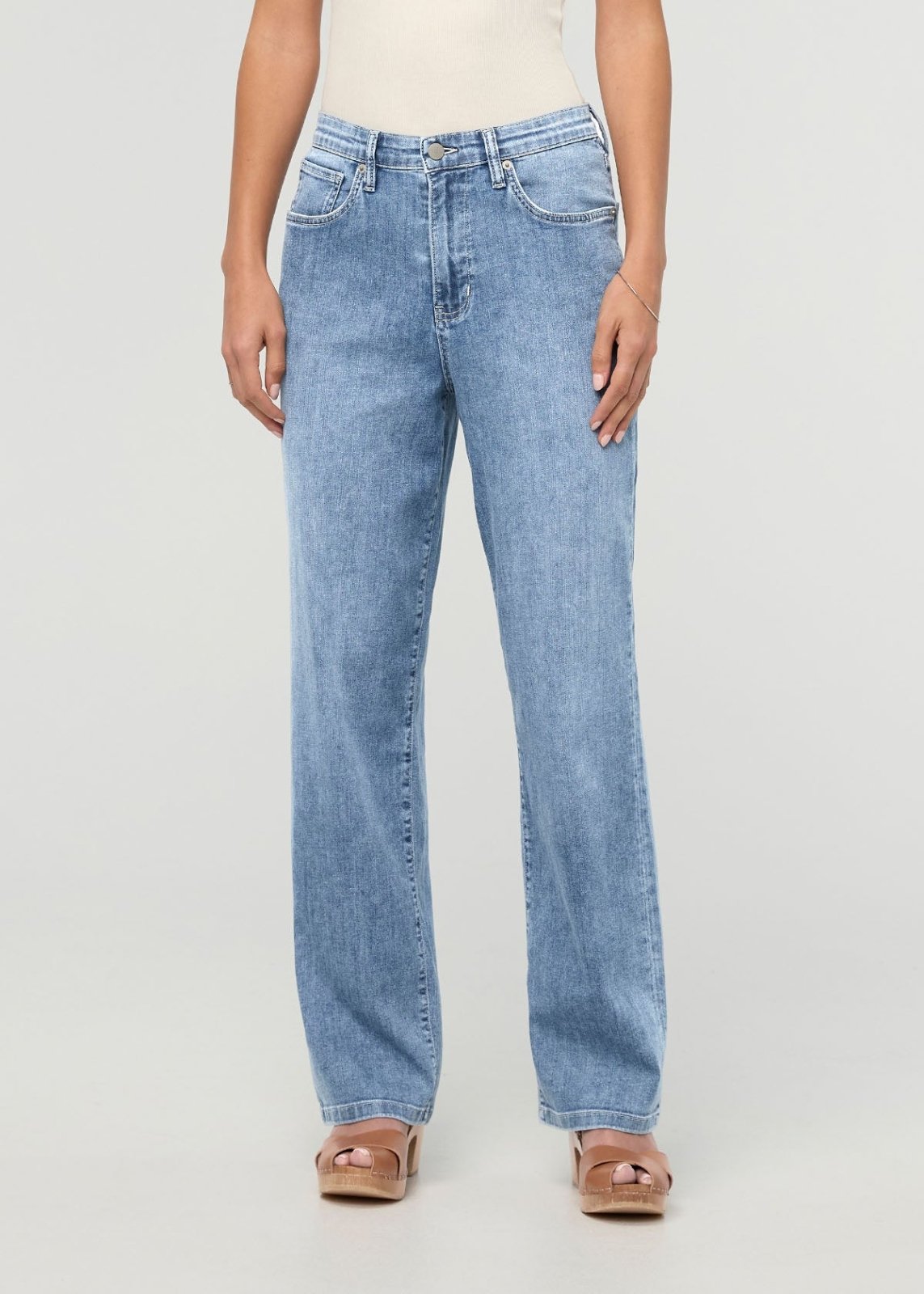 Performance Denim Lite High Rise Straight - Light Stone