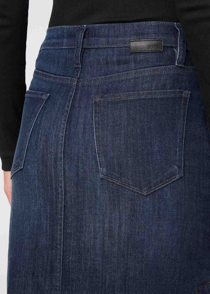 Performance Denim Slit Skirt - Dark Stone