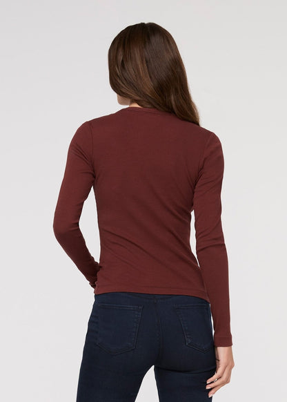 Ribbed Pima Fitted Button Down - Rich Maroon