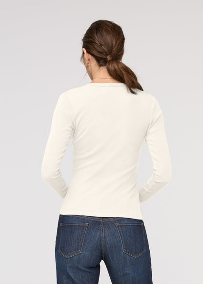 Ribbed Pima Fitted Button Down - Ecru
