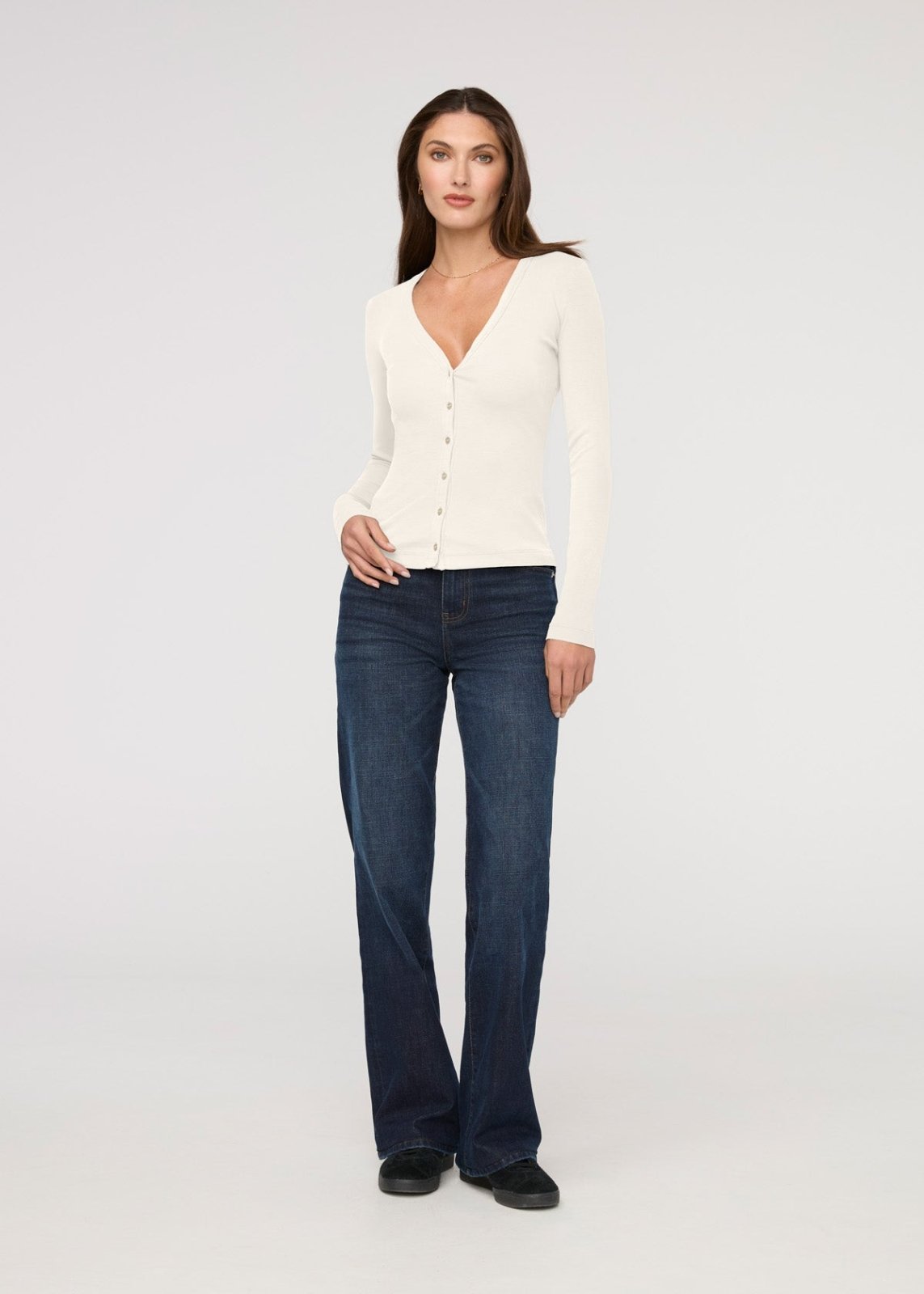 Ribbed Pima Fitted Button Down - Ecru