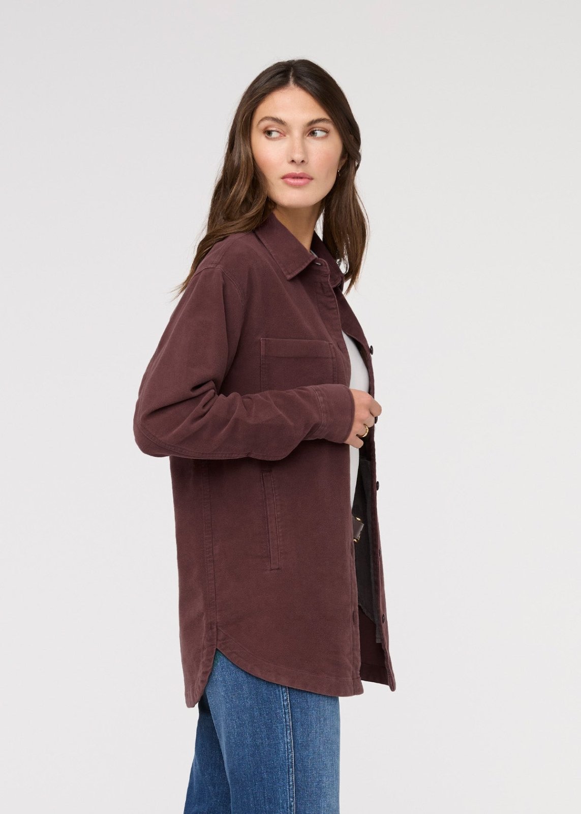No Sweat Moleskin Overshirt - Rich Maroon
